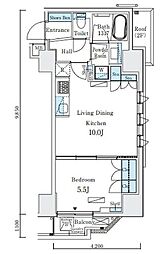 グレイスコート岩本町 1LDKの間取図画像