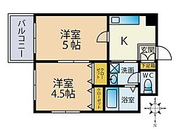 オブリセブン 2Kの間取図画像