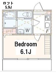 アザーレ・パッシオ新百合ヶ丘B 3階1Kの間取り