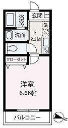 ＢＬＯＯＭ志木 2階1Kの間取り