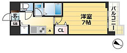 LAV神戸三宮 1Kの間取図画像