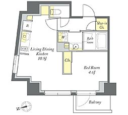 プライムメゾン清澄白河 2階ワンルームの間取り