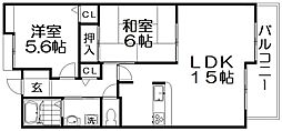 グリーンバーベナ・小林 2LDKの間取図画像