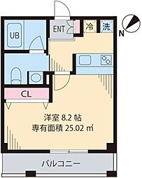 グランデ目白御留山 1階1Kの間取り