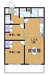 ブランズタワー南千住 2LDKの間取図画像