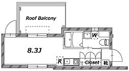 スタイルレジデンス渋谷笹塚 4階ワンルームの間取り
