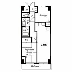 川崎スパマンション 6階1SLDKの間取り