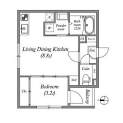 仮）西ノ京冷泉町 3階1LDKの間取り