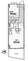 パシフィックコート中延 1LDKの間取図画像