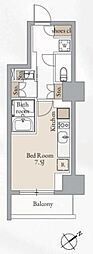 クロスレジデンス高田馬場 ワンルームの間取図画像