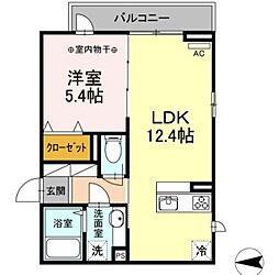 ファミユB 1LDKの間取図画像