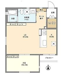 サンフラット 1LDKの間取図画像