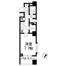 パレステュディオ新宿パークサイド 1Kの間取図画像