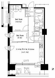 パークアクシス西船橋本郷町 8階2LDKの間取り