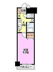 フィール白山公園 1Kの間取図画像