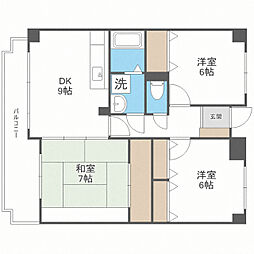 ラ・メゾン・ヴェール 2LDKの間取図画像