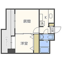 エステート・モア薬院シャンブル 2Kの間取図画像