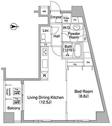 コンフォリア銀座EAST 1LDKの間取図画像