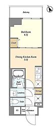 グランカーサ江戸川橋 1DKの間取図画像