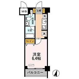 カスタリア武蔵小杉 1Kの間取図画像