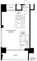 スクエアガーデン池袋 1Kの間取図画像