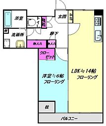 グランウフ保坂 1LDKの間取図画像