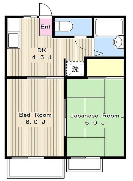 グレースコートＢ棟 102｜東京都町田市大蔵町(賃貸アパート2DK・1階・34.70㎡)の写真 その2