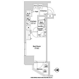 コンフォリア上野入谷 9階1Kの間取り
