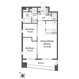 グレースレジデンス東京 1LDKの間取図画像