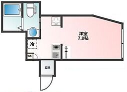 Glanz野方 2階ワンルームの間取り