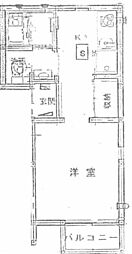 ソラーナ和田町 1Kの間取図画像
