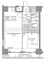 京急本線 青物横丁駅 徒歩4分の賃貸マンション 3階1LDKの間取り