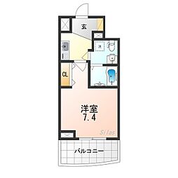 セレニテ桃谷 10階1Kの間取り