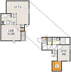 CB東大宮プリム 1LDKの間取図画像