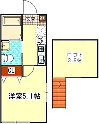 ヴィガ 1Kの間取図画像