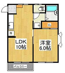 アーバンシティ壱番館 1DKの間取図画像