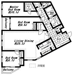 ビバリーホームズ広尾 3階3LDKの間取り