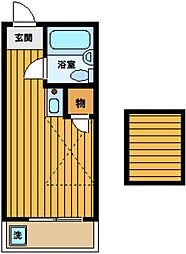 スターシェモア笹塚 3階ワンルームの間取り