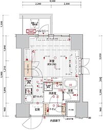 プレシャスハーモニー八王子 1Kの間取図画像