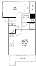 ウェルシャン築地 1LDKの間取図画像