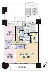 ザ・ステイツ朝霞台オークヒルズ 2LDKの間取図画像