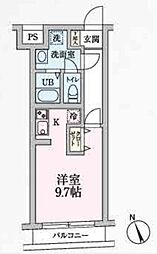 プエルタデルソル 1階ワンルームの間取り
