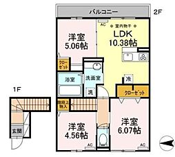 NKガーデン 2階3LDKの間取り