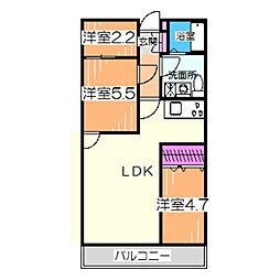 センティーレ和泉 2LDKの間取図画像