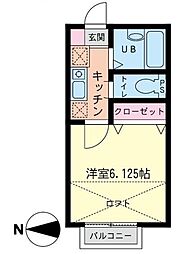 ネクスト湘南辻堂 1Kの間取図画像