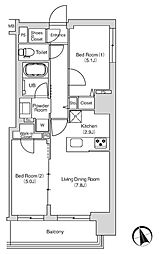 エミリブ鷺ノ宮 2LDKの間取図画像