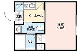 サニー日進町 1Kの間取図画像