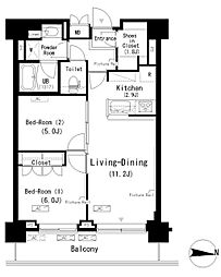 ParkAxis辰巳STAGE 2LDKの間取図画像