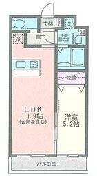 ヴィラアンジュ 1LDKの間取図画像