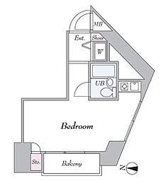 東白楽三和プラザ2 ワンルームの間取図画像